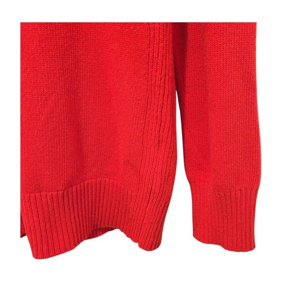 Banana Republic Fine Italian Yarn Filpucci Red V Neck Sweater Button Back Sz L - Picture 6 of 8